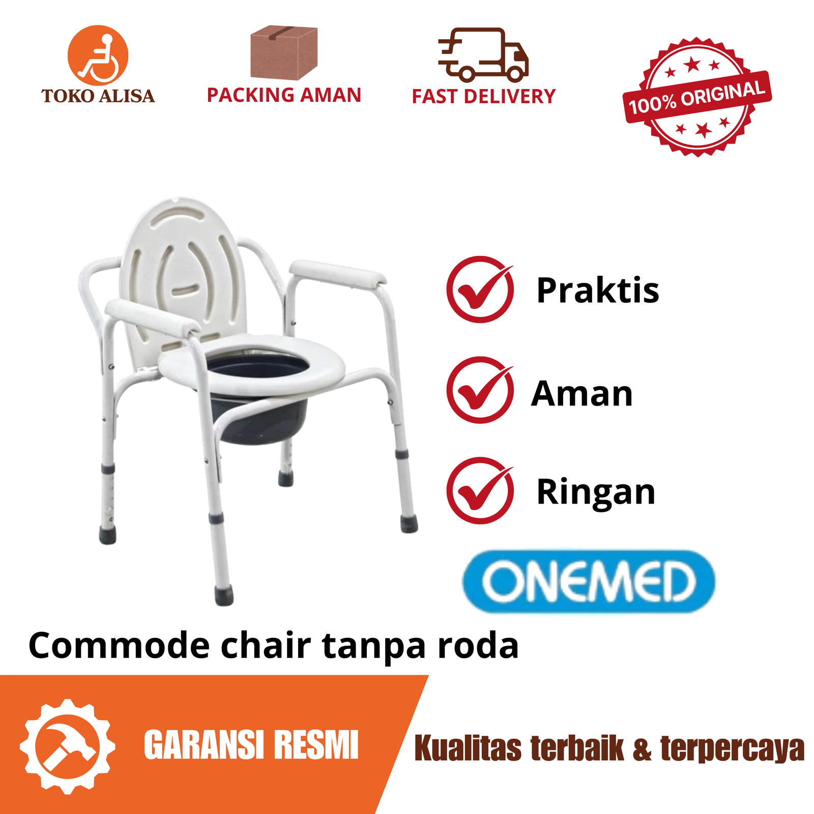 Commode chair tanpa roda